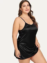 Satin Adjustable Strap Cami Babydoll-thumb2