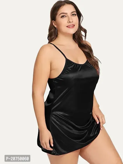 Satin Adjustable Strap Cami Babydoll-thumb3