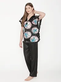 Contemporary Multicoloured Satin Printed Co-Ords Set For Women-thumb2