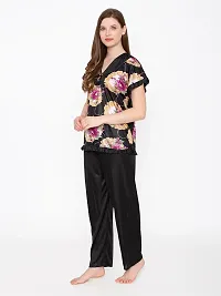 Contemporary Multicoloured Satin Printed Co-Ords Set For Women-thumb2