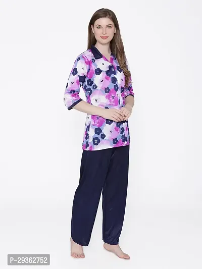 Contemporary Multicoloured Satin Printed Co-Ords Set For Women-thumb2