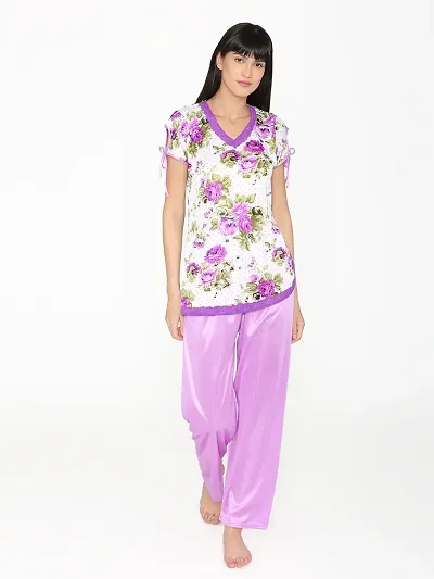 Contemporary Multicoloured Satin Printed Co-Ords Set For Women