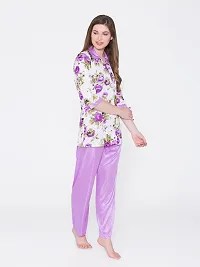 Contemporary Multicoloured Satin Printed Co-Ords Set For Women-thumb1