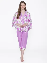 Contemporary Multicoloured Satin Printed Co-Ords Set For Women-thumb4