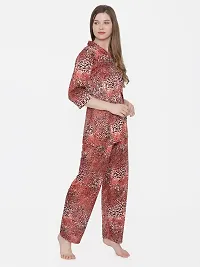 Contemporary Multicoloured Satin Printed Co-Ords Set For Women-thumb3