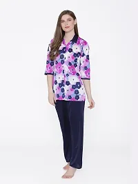 Contemporary Multicoloured Satin Printed Co-Ords Set For Women-thumb2