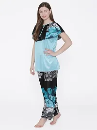 Contemporary Multicoloured Satin Printed Co-Ords Set For Women-thumb2