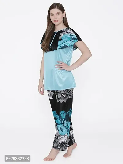 Contemporary Multicoloured Satin Printed Co-Ords Set For Women-thumb3