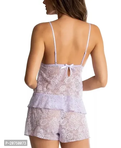 All Over Sheer Lace Cami Shorts Babydoll-thumb2