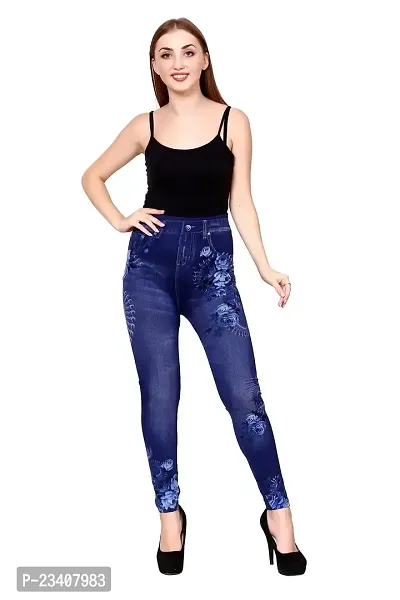 Jeans and Jegging for Women and Girl Blue Rose PRINT28