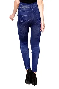 Stylish Blue Denim Self Design Jeans For Women-thumb4