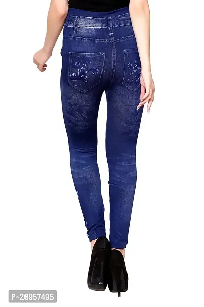 Stylish Blue Denim Self Design Jeans For Women-thumb5