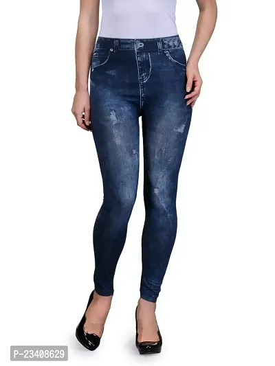 Jeans and Jegging for Women and Girl Navy Damage PRINT28-thumb0