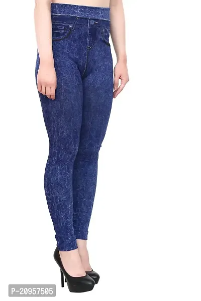 Stylish Blue Denim Self Design Jeans For Women-thumb3