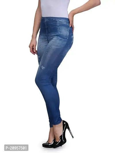 Stylish Blue Denim Self Design Jeans For Women-thumb3