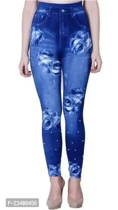 Jeans and Jegging for Women and Girl MOTI Blue Rose Print
