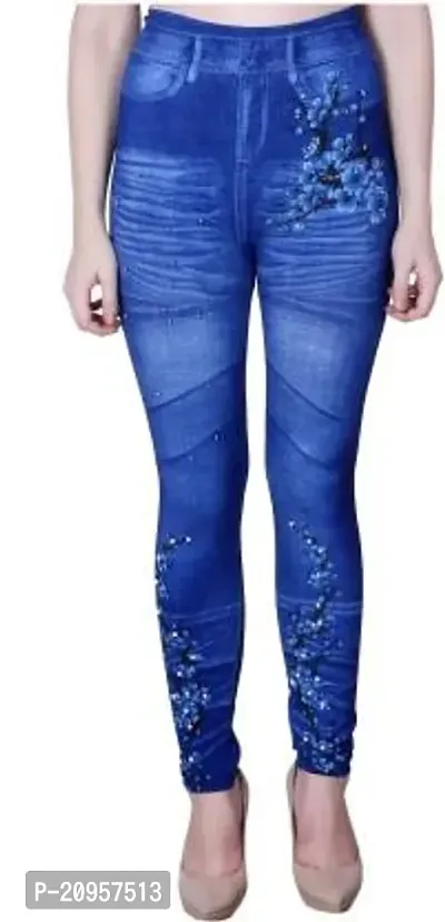 Stylish Blue Denim Self Design Jeans For Women