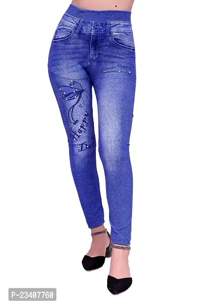 Jeans and Jegging for Women and Girl HAPPYDAY Blue Print-thumb0