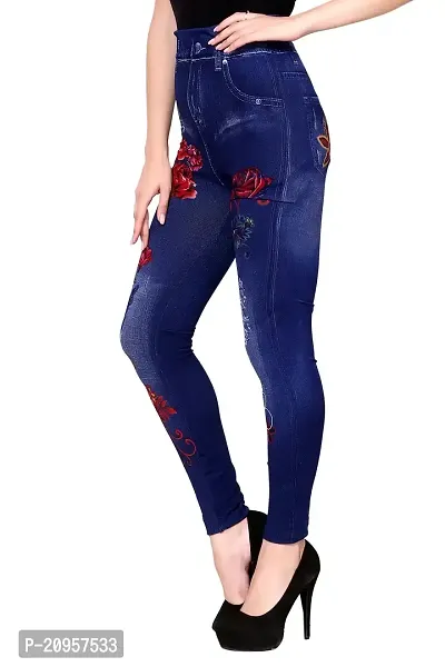 Stylish Blue Denim Self Design Jeans For Women-thumb2