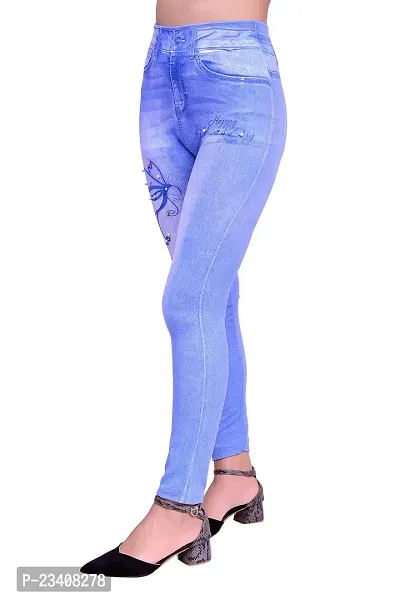 Jeans and Jegging for Women and Girl HAPPYDAY Light Blue PRINT26-thumb3