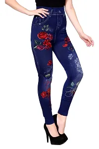 Stylish Blue Denim Self Design Jeans For Women-thumb2