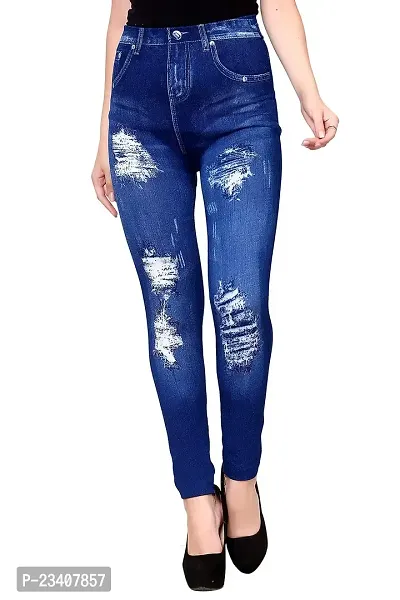 Jeans and Jegging for Women and Girl Blue Damage Print