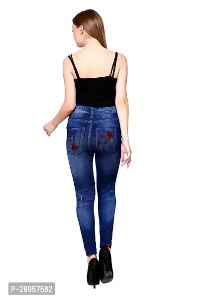 Stylish Blue Denim Self Design Jeans For Women-thumb2