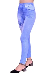 Stylish Blue Denim Self Design Jeans For Women-thumb3