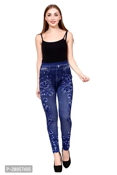 Stylish Blue Denim Self Design Jeans For Women-thumb2