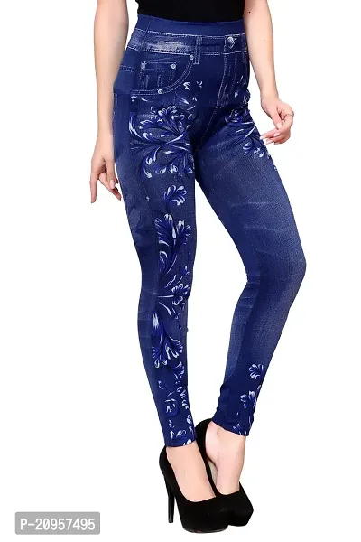 Stylish Blue Denim Self Design Jeans For Women-thumb4