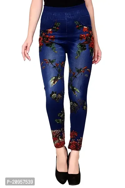 Stylish Blue Denim Self Design Jeans For Women