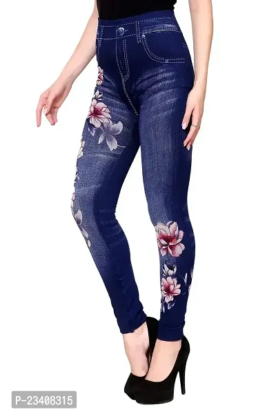 Jeans and Jegging for Women and Girl Marron Flower PRINT28-thumb3