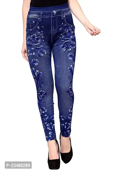 Jeans and Jegging for Women and Girl Blue Flower Print