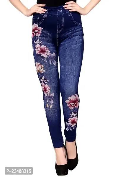 Jeans and Jegging for Women and Girl Marron Flower PRINT28-thumb0