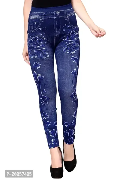 Stylish Blue Denim Self Design Jeans For Women-thumb0