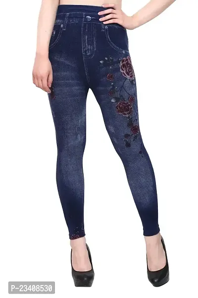 Jeans and Jegging for Women and Girl Black Rose Print