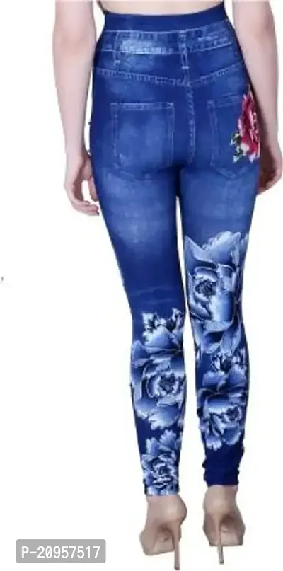 Stylish Blue Denim Self Design Jeans For Women-thumb2