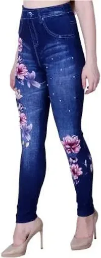 Jeans and Jegging for Women and Girl MOTI Maron Flower Print-thumb2