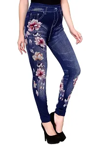 Jeans and Jegging for Women and Girl Marron Flower PRINT28-thumb3