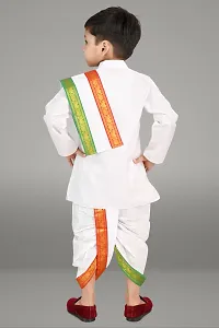 Stylish White Cotton Self Pattern Kurta Sets For Boys-thumb1