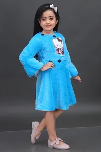 Stylish Blue Silk Blend Frocks For Girls-thumb3