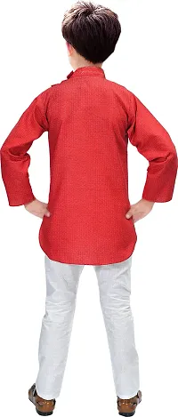 Stylish Multicoloured Cotton Blend Embroidered Kurta Sets For Boys-thumb1