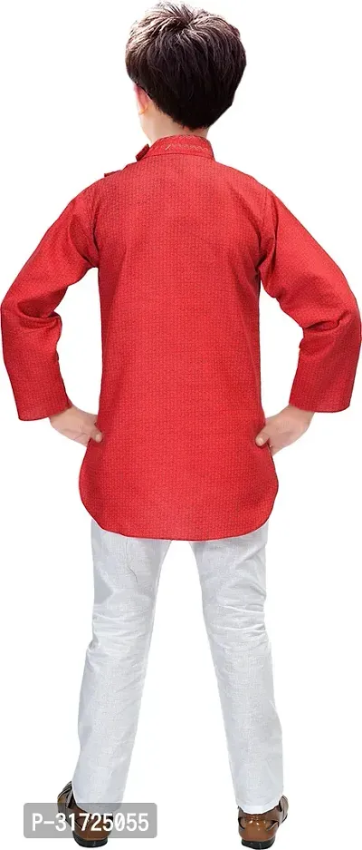 Stylish Multicoloured Cotton Blend Embroidered Kurta Sets For Boys-thumb2