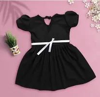 Stylish Black Cotton Blend Frocks For Girls-thumb1