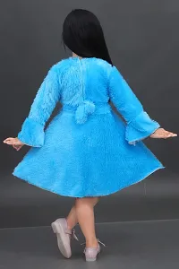 Stylish Blue Silk Blend Frocks For Girls-thumb1