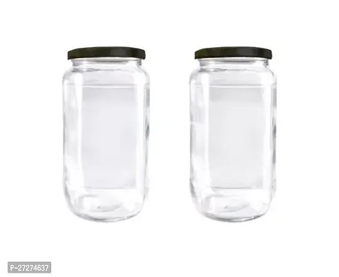 Useful Airtight Glass Jars with Lids- Pack of 2