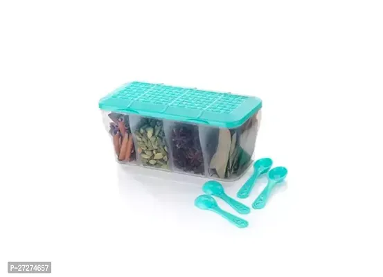 Useful Plastic Transparent Airtight Storage Containers with 4 Spoons-thumb0