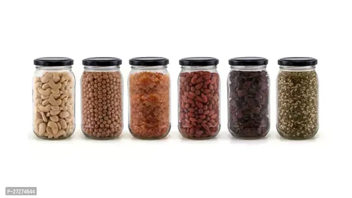 Useful Airtight Glass Jars with Lids- Pack of 6