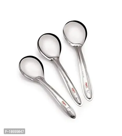Roop'S Serving Spoon 3 Pc Set, Silver