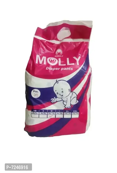 Molly Baby Diapers ,Soft and leakage proof dry pant diapers (Size S, 48 Pieces)-thumb0